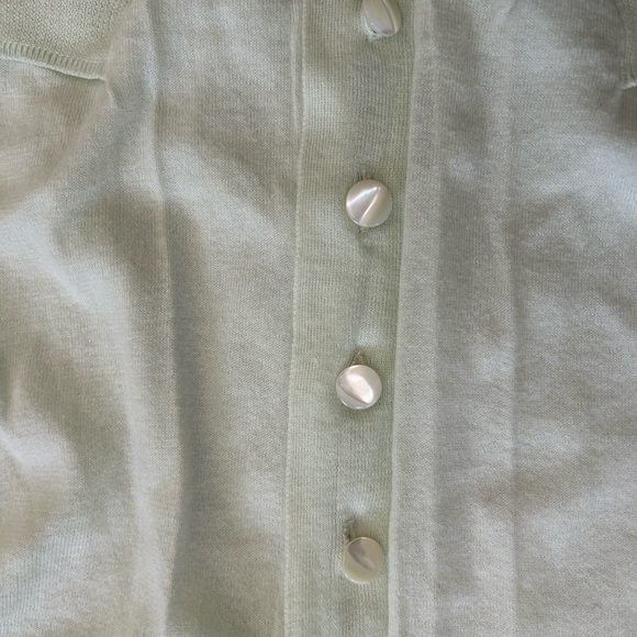J. Crew women’s small 100% cotton long sleeve button down cardigan pale green - Picture 5 of 7